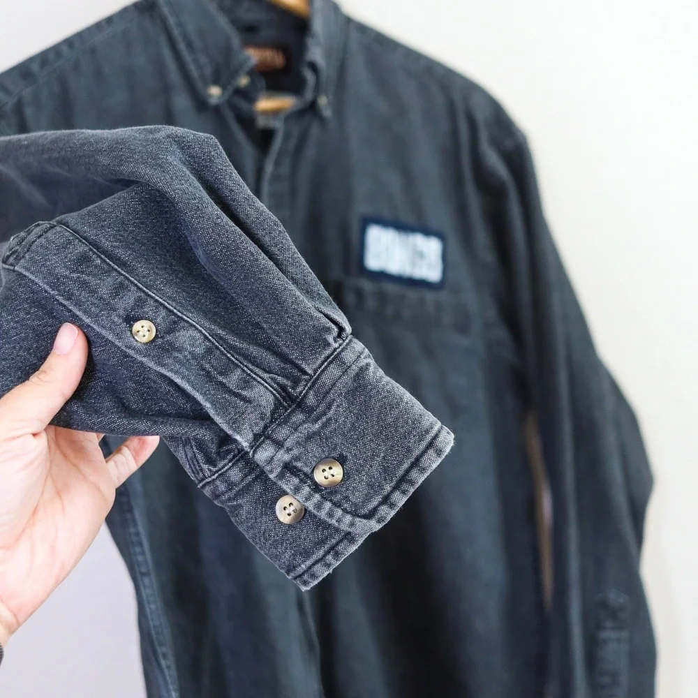 Vintage 90s Pepsi Brew Crew Denim Shirt M‎ Workwear Bowling Promo Patch
